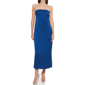 Robe de soirée tissée en satin naturel, style court et sexy, avec fermeture éclair au dos, motif uni, haute qualité, pour femme, idéale pour l'été – Vietnam - Product Image 4