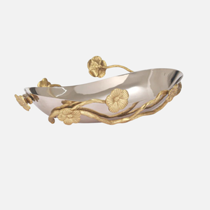 Bol en métal doré en forme de feuille de Ginkgo, fait main, décoratif et de service, style oriental, martelé, pour fêtes, vente en gros et fournisseurs - Product Image 2