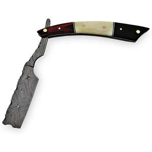 Jexmoo DIY OEM Navaja de Afeitar Recta Tradicional de Acero de Damasco Hecha a Mano de 7 Pulgadas con Funda de Cuero para Barberos, 14 Días de Garantía, 1 Cuchilla de Regalo - Product Image 6