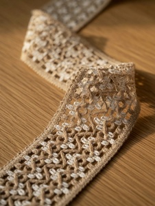 Ribete Decorativo de Algodón Natural y Yute para Manualidades del Hogar y Bordes Textiles - Product Image 2