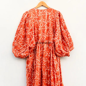 Beautiful floral Cotton <b>Block</b> <b>Printed</b> dress Dress For Casual wear Hand <b>Block</b> <b>Printed</b> Dress - Product Image 4