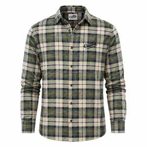 Men's Plus Size Woven Flannel Plaid Shirt Regular Fit Casual Full Sleeve <b>Button</b> Collar 100% Cotton Heat-Transfer Printed Winter - Product Image 1