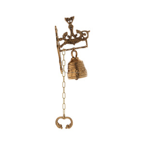 Cloche murale en laiton avec finition polonaise brillante forme ronde design en relief de haute qualité pour prix de gros religieux - Product Image 3