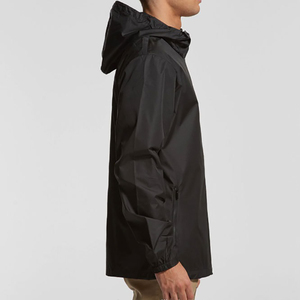 Unisex Black Hooded Waterproof Anti-UV Eco-Friendly Reversible Winter Rain <b>Jacket</b> Casual Outdoor Wear Polyester Shell Zipper - Product Image 2