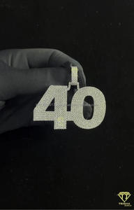 Personalized " 40 " Number Pendant Bling Hip Hop Necklace Custom Number Jewelry For Men Women - Product Image 4