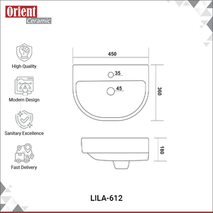 Lavabo de Cerámica de Primera Calidad Fabricado en India, Lavabo Suspendido en la Pared para Uso Doméstico y Comercial - Product Image 3