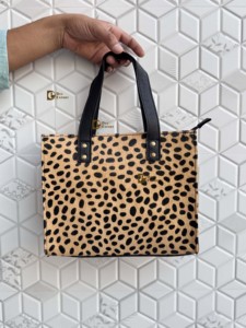 Unique Designer Women's Hair On Hide Leather <b>Small</b> Tote Bag Handmade Animal Leather Western Style Real Leather Fashionable Bag - Product Image 4