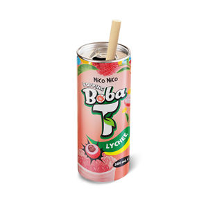 Bebidas calientes Boba Tea Lychee Sabores con Popping Boba Pearls & Straw - Nico Fruit Tea Drinks 320ML Enlatado Venta al por mayor Mejor precio - Product Image 3