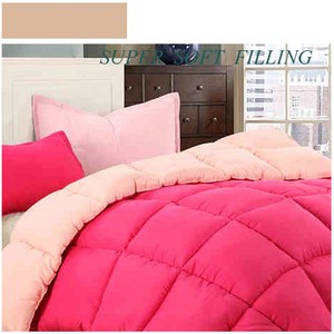 Edredón Reversible Acolchado Rosa y Melocotón, Relleno de Poliéster, Uso Invernal, Hipoalergénico, Lavable a Máquina, Transpirable - Product Image 1