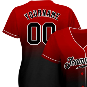 Red Black White Fashion Baseball Jersey for Men Button Down Team Uniform Breathable Lightweight <b>Athletic</b> Tournament Sports - Product Image 3