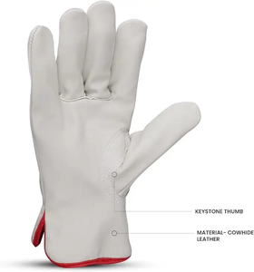 Gants de sécurité en cuir de vachette pleine fleur de haute qualité, personnalisables avec logo, robustes et de qualité supérieure, pour usage intensif, taille chèvre - Product Image 6