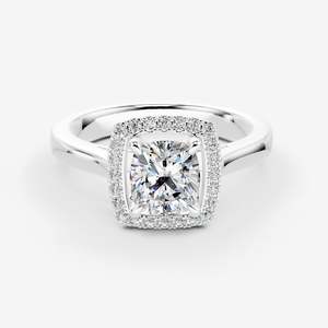 Halo Cushion Solitaire <b>Ring</b> in 18K Rose Gold Diamond Fine <b>Rings</b> Anniversary Gift Fine <b>Engagement</b> Gift Fine Jewelry Supply Bulk - Product Image 3