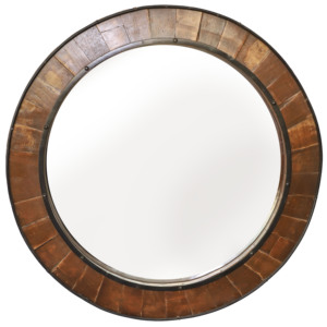 Handcrafted Mid Century Modern Eco-friendly Wood <b>Framed</b> Round Mirror | Wall-Mounted Home Decor OEM Custom Wholesale MOQ 50 Pcs - Product Image 1