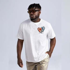 Camiseta de punto de cuello redondo estilo vintage para hombre al por mayor, 100% poliéster, estampada digitalmente, manga corta, holgada - Product Image 2