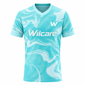 Wilcare Men's V-Neck <b>Sports</b> <b>jersey</b> White Wave Pattern Short Sleeve Athletic Wear wear <b>jersey</b> for men V-neck <b>sports</b> - Product Image 3