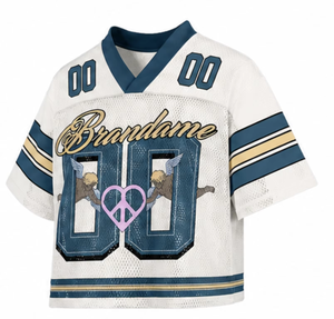 OEM Custom High Quality <b>Polyester</b> Mesh Soccer American Football Jersey Oversized Boxy <b>Shirt</b> Cropped Plus Size Summer - Product Image 3
