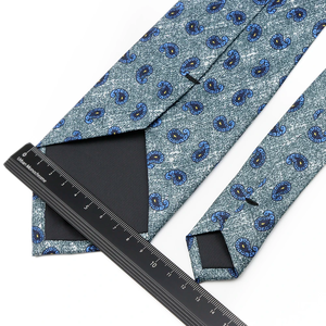 Men's Silk 9cm Wide Soft Smooth Ties Green <b>Navy</b> Blue Paisley Stripe Printed Necktie Wedding Party <b>Accessories</b> Gifts - Product Image 5