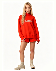 เสื้อสเวตเชิ้ตคอกลมโอเวอร์ไซส์สำหรับผู้หญิง สีพื้น ไหล่ตก แขนยาว ผ้าถัก พิมพ์ลายตัวอักษร เสื้อคอเต่า ใส่ได้ในฤดูใบไม้ร่วง - Product Image 2