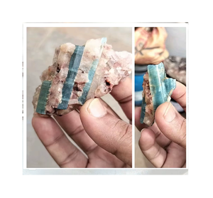 อัญมณีคุณภาพสูง BAITHU GEMS MINERALS คารูร์ บลูรูบี้ เอเมอรัลด์คัท หินธรรมชาติขัดเงา สำหรับการทำกรรมกรรมบำบัด  การทำสมาธิ และการจัดกริด - Product Image 1