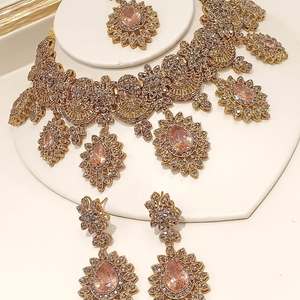 Luxury Silver Plated <b>Blue</b> Zircon Fashion Jewelry Set for Women Bridal Wedding <b>Necklace</b> Earrings Jewelry Collection Custom Colors - Product Image 6