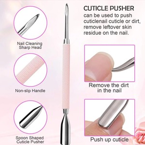 Juego de 3 Piezas de Acero Inoxidable: Empujador de Cutículas de Doble Punta + Cortaúñas Profesional para Remover Piel Muerta/Esmalte de Uñas, Herramienta de Manicura - Product Image 5