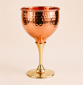 Premium Handcrafted Hammered Pure <b>Copper</b> Wine Goblet With Elegant Brass Stem Metal Cocktail Chalice For Luxury Home Bar Decor - Product Image 5