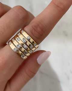 Bagues de mariage pleine éternité 3 mm en or massif 14k 18k avec diamants de laboratoire taille marquise sertis clos, empilables pour usage quotidien, vente en gros - Product Image 5