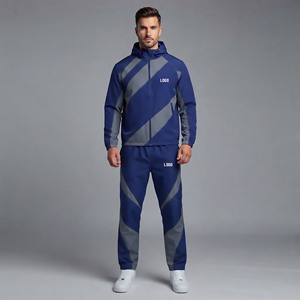 Conjunto deportivo de nailon 100% OEM para hombre, talla grande, con logo impreso personalizado, de dos tonos, ligero, de alta calidad, transpirable, estilo urbano. - Product Image 5