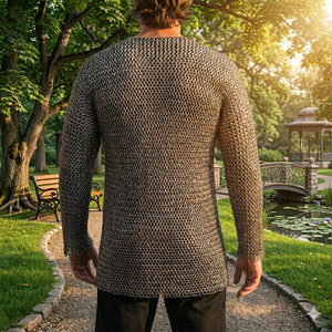Haubergeon médiéval en maille de chaîne, chemise en acier, costume de chevalier de la Renaissance - Product Image 5