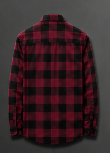 Chemise en flanelle à carreaux à manches longues pour homme de haute qualité, coupe classique, décontractée, en coton, boutonnée - Product Image 4