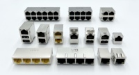 Connecteurs RJ45 Femelle 8 Positions Personnalisés à Port Unique, Blindés, avec Transformateur LED, Conformes RoHS, à Soudure/Pression
