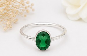 Green Onyx Sterling <b>Silver</b> <b>Ring</b>, Round Green Gemstone <b>Ring</b>, Handmade <b>925</b> <b>Silver</b> <b>Ring</b>, Minimalist Statement Jewelry, Gift for Her - Product Image 3