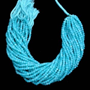 Perles d'Amazonite facettées en cube de 4 mm, Amazonite naturelle, pierre semi-précieuse, perles fantaisie en forme de boîte 3D pour la création de bijoux - Product Image 2