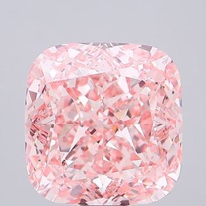 Diamant synthétique rose vif fantaisie, taille coussin exclusive, cultivé en laboratoire, polissage excellent, pierre précieuse pour la création de bijoux - Product Image 1