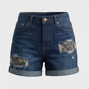 Shorts en jean respirants de qualité supérieure pour femmes, design simple et uni, style décontracté, logo personnalisé, couleur personnalisée OEM. - Product Image 1