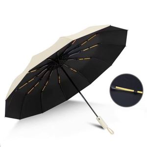 <b>Windproof</b> Automatic Control Nylon Minimalist Travel <b>Umbrella</b> Fully-Automatic Opening/Closing 12 Ribs Custom Logo Printing - Product Image 2