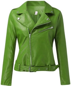Veste en cuir véritable pour femme, élégante, en cuir d'agneau véritable, manches longues - Product Image 5
