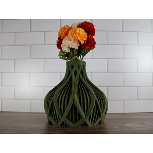 New Arrival Fantastic Quality Modern Green Geometric Tabletop <b>Vase</b> with Artificial Flowers - Product Image 1
