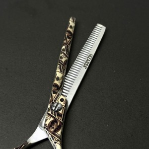 Professional Salon Stainless Steel Sharp Barber Thinning <b>Scissors</b> Customized Printed Hair Cutting Tools for Hairstylists - Product Image 5