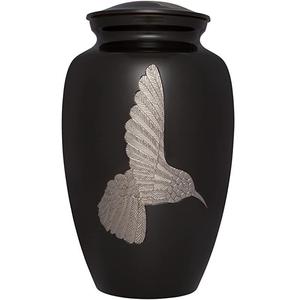 Urne funéraire classique en métal gravée Aigle Volant pour cendres humaines adultes, style américain/européen - Product Image 1