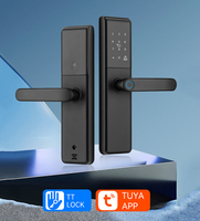Serrure Intelligente Qleung S851 Prix de Gros Tuya WiFi Empreinte Digitale Carte Mot de Passe Clé Alliage d'Aluminium Acier pour Porte Domestique