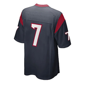 V Neck American Football Jersey Dark Blue Red Accents Short Sleeve Men's Moisture Wicking Regular Fit - Product Image 2
