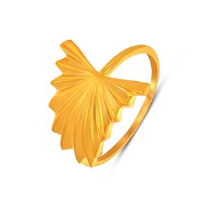 Palm Whisper Gold <b>Ring</b> Premium Gold Finish Ginkgo Leaf <b>Adjustable</b> <b>Ring</b> for Women Minimalist Botanical Statement Jewelry Gift - Product Image 1