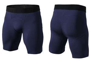 Shorts de compression pour hommes, séchage rapide, athlétiques, pour la gym, le fitness, la course, l'entraînement, avec logo personnalisé, en spandex, pour le sport et le yoga - Product Image 4