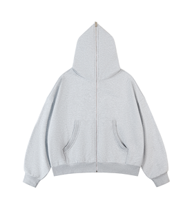 Heavyweight cotton fleece <b>hoodie</b> Drop shoulder streetwear <b>hoodie</b> Blank <b>zip</b> <b>up</b> <b>hoodie</b> Unisex oversized <b>hoodie</b> - Product Image 1