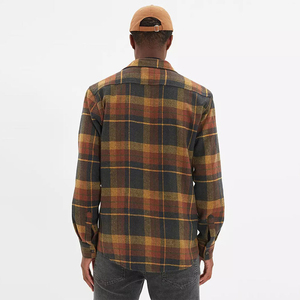 เสื้อเชิ้ตผ้าสักหลาดผู้ชาย OEM แบบกำหนดเอง ลายสก็อต เสื้อผ้าฝ้ายระบายอากาศ สวมใส่สบาย พร้อมปักแบรนด์ส่วนตัวและโลโก้ตามสั่ง - Product Image 6