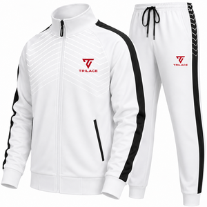 Survêtements d'hiver en molleton respirant imprimé uni, unisexe, avec logo personnalisé, ensemble deux pièces pour l'entraînement sportif et le jogging, vente en gros - Product Image 3