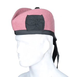 Custom 2026 Scottish Glengarry Pink Wool <b>Cap</b> Traditional Highlander 100% Wool Wholesale OEM ODM - Product Image 1