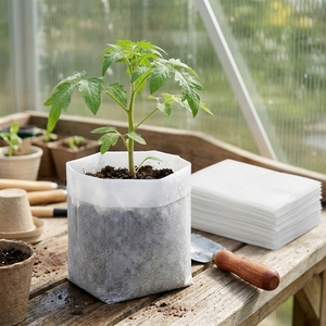 Breathable Felt Fabric Grow Bag 1 2 3 5 7 10 Gallon White Non Woven Nursery Bags Cocopeat Grow Bag for Coco Coir Garden - Product Image 1