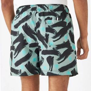 Shorts de bain pour hommes sur mesure, logo personnalisé, motif uni, séchage rapide, respirant, taille élastique, 100% polyester pour l'été, la plage, la salle de sport - Product Image 3
